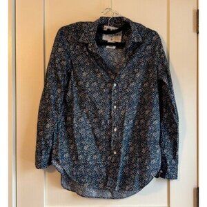 Frank and Eileen FRANK shirt in Navy and Pink Flowers, Made with Liberty Fabric